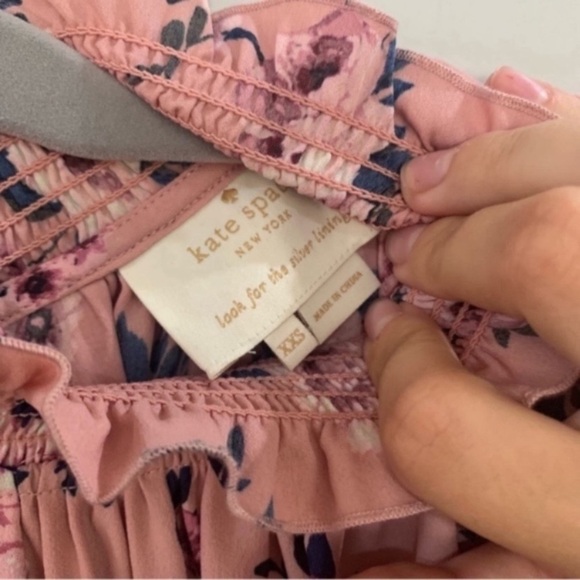 ✅ Kate Spade Dress Prairie Rose Flutter Out West Pink Floral Mini - Picture 5 of 6